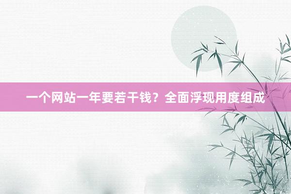 一个网站一年要若干钱？全面浮现用度组成